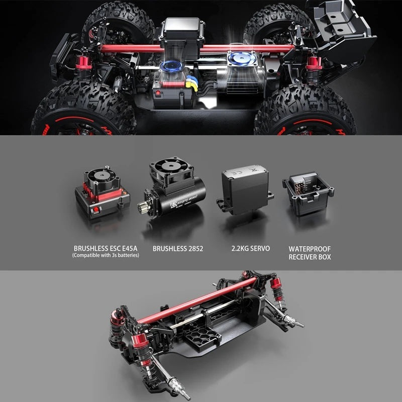 Brushless RC Car High Speed Drift Truck 24g Remote Control Car
